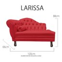 Ver imagem 5 de Recamier Divã Larissa 1,20cm Direito Sala Veludo:vermelho/liso