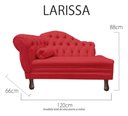 Ver imagem 5 de Recamier Divã Larissa 1,20cm Direito Sala Veludo:vermelho/liso