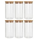 Ver imagem 1 de Kit 6 Potes Borossilicato Hermético Tampa Bambu 600ml Class