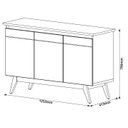 Ver imagem 3 de Buffet Classic 3P Imcal 66833 Off White Nature Pé Madeira