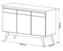 Ver imagem 3 de Buffet Classic 3P Imcal 66833 Off White Nature Pé Madeira