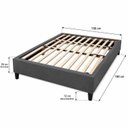 Ver imagem 2 de Cama Box Queen Size 158 x 198cm, 100% Madeira, Tecido Blindado com Veludo Cinza Escuro