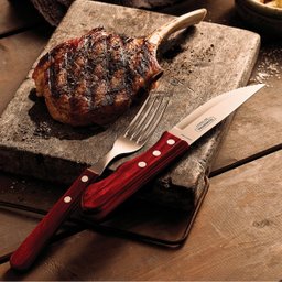 Jogo de Talheres Jumbo Churrasco Aço Inox e Cabo Polywood 12 Peças - Tramontina - 21199/796 Vermelho - 3