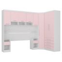 Ver imagem 2 de Quarto Modulado Casal de Canto com Guarda-roupas Maleiro e Cabeceira Alpes Master Luciane Móveis