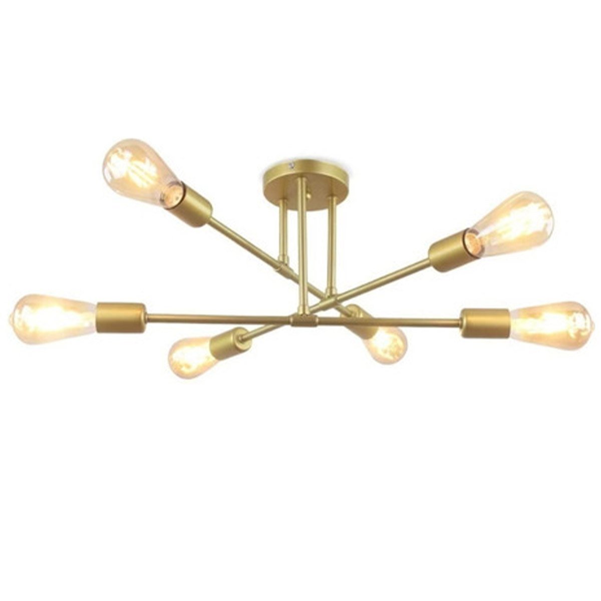 Lustre Sputnik Candelabro 6 Lampadas E27 Luminaria Sala Recepçao Ambiente Residencial Comercial Ilum - 10