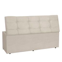 Kit Painel e Calçadeira Baú Solteiro 0,90m Roma Suede - Pallazio Cor Bege - 4
