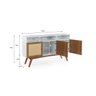BUFFET 3 PORTAS DE RATTAN E NICHO DOLORES BRANCO COM FREIJÓ E JATOBÁ - 135x35x79 CM - 4