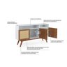 BUFFET 3 PORTAS DE RATTAN E NICHO DOLORES BRANCO COM FREIJÓ E JATOBÁ - 135x35x79 CM - 3