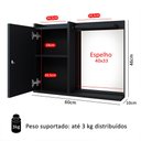 Ver imagem 5 de Espelheira de Banheiro Armarinho Suspenso 1 Porta Prateleira Organizadora Madri - Preto
