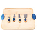 Ver imagem 1 de Kit Queijo com Bandeja Bambu com Pedra Ágata e Kit Talheres para Queijo