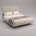 Ver imagem 2 de Cama Box Base King com Cabeceira Zaya 193x203 Flutuante Estilo Japonesa Linho Bege - Desk Design