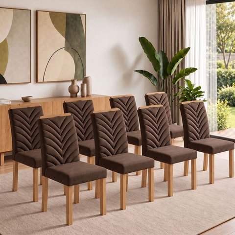 Conjunto 8 Cadeiras para Sala de Jantar Carol