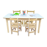Kit Mesa Mdf 100x60 + 4 Cadeirinhas Infantil Resistente de Madeira Maciça Pinus Organizadora Jogo - 1