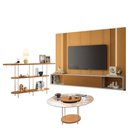 Ver imagem 1 de Home Suspenso Empire Cinamomo Off White e Aparador Infinity e Mesa de Centro Sky com Tampo de Vidro