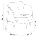 Ver imagem 4 de Kit 02 Poltronas Decorativa para Sala de Estar Base Madeira Ádila C06 Linho Bege B-442 - Lyam