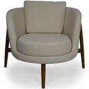 Ver imagem 2 de Kit 02 Poltronas Decorativa para Sala de Estar Base Madeira Ádila C06 Linho Bege B-442 - Lyam