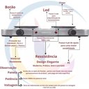 Ver imagem 5 de Fogão Elétrico de Mesa 2 Pratos 2000w 127v Fm-01 Agratto