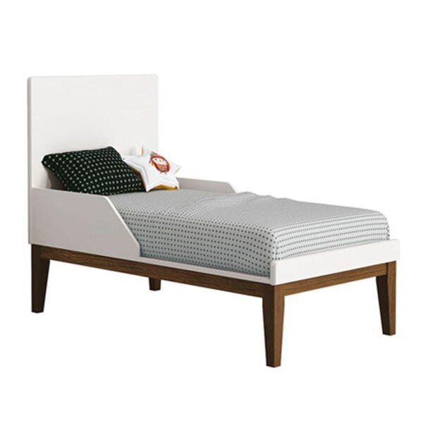 Berço Mini Cama Retrô Square com Pés em Madeira - Branco - 2