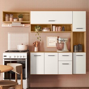 Cozinha Compacta Suspensa 6 Portas 1 Gaveta Charlote