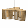 Luminária Pendente Trevo Modelo Ripado -:MDF CRU - 3