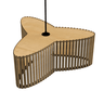 Luminária Pendente Trevo Modelo Ripado -:MDF CRU - 2