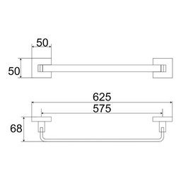 Toalheiro de Banho Preto Fosco Quadrado Barra Simples em Aço Inox - 6