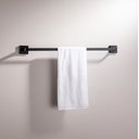 Ver imagem 5 de Toalheiro de Banho Preto Fosco Quadrado Barra Simples em Aço Inox