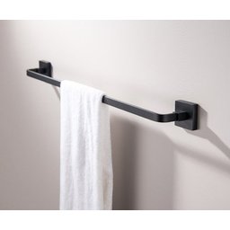 Toalheiro de Banho Preto Fosco Quadrado Barra Simples em Aço Inox - 3