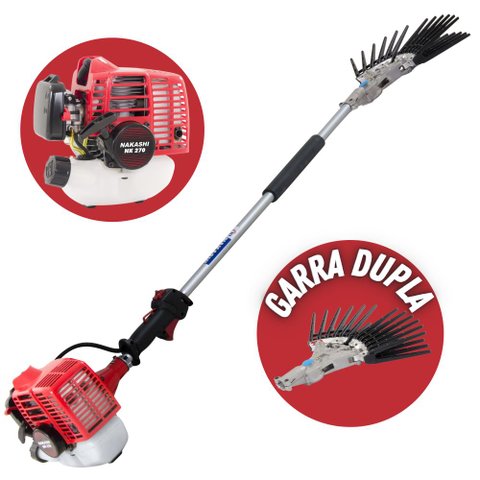 Derriçadeira para Lavouras de Café com Motor Nakashi Nk 270, Haste 110mm e Mãozinha Dupla