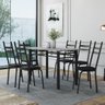 Conjunto de Mesa Sala de Jantar Leia com 6 Cadeiras Tubular Granito 1,40m Artefamol - 2