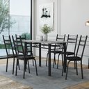 Ver imagem 2 de Conjunto de Mesa Sala de Jantar Leia com 6 Cadeiras Tubular Granito 1,40m Artefamol
