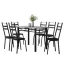 Ver imagem 1 de Conjunto de Mesa Sala de Jantar Leia com 6 Cadeiras Tubular Granito 1,40m Artefamol