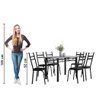 Conjunto de Mesa Sala de Jantar Leia com 6 Cadeiras Tubular Granito 1,40m Artefamol - 6