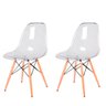 Kit Com 2 Cadeira Transparente Eiffel Eames Base Madeira Incolor 130PC - 1