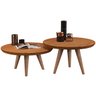 Conjunto de Mesa de Centro Luma com Bordas Invertidas e Pés Palito - Jm3:freijó - 2