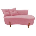 Ver imagem 3 de Namoradeira Sofá Feijão Luna 130cm Orgânica Veludo Rosa