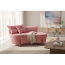 Ver imagem 1 de Namoradeira Sofá Feijão Luna 130cm Orgânica Veludo Rosa