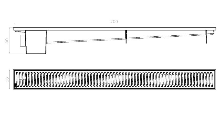 Ralo Linear Modulavel Cromado 70x7cm 4030 Herc - 2
