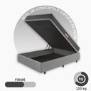 Ver imagem 5 de Cama Baú Casal 138x188 Courino Linho Cinza com Dual Firm Espuma Ecoflex