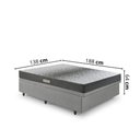 Ver imagem 2 de Cama Baú Casal 138x188 Courino Linho Cinza com Dual Firm Espuma Ecoflex