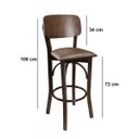 Ver imagem 2 de Banqueta Alta Bistrô Anatômica em Madeira Maciça Imbuia com Marrom para Bar