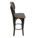 Ver imagem 3 de Banqueta Alta Bistrô Anatômica em Madeira Maciça Imbuia com Marrom para Bar