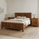 Ver imagem 2 de Conjunto Cama 1,58 Lux + 2 Mesa de Cabeceira Lux Ipê
