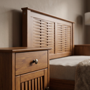 Ver imagem 3 de Conjunto Cama 1,58 Lux + 2 Mesa de Cabeceira Lux Ipê