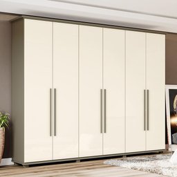 Guarda Roupa Casal Elite 6 Portas Duna/Off White - Móveis Henn - 2