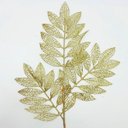 Ver imagem 2 de Folhas Plantas Decoração Natal Gliter Dourado 75cm Kit 8pçs