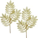 Ver imagem 3 de Folhas Plantas Decoração Natal Gliter Dourado 75cm Kit 8pçs