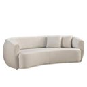 Ver imagem 4 de Sofá Decorativo Sala de Estar Curvo Esther 3 Lugares 210cm com Almofadas Linho Off White