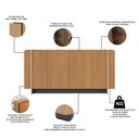 Ver imagem 4 de Aparador Buffet para Sala de Jantar 4 Portas 160cm Puerto C04 Freijó Preto Fosco Dourado - Lyam