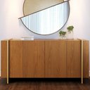 Ver imagem 3 de Aparador Buffet para Sala de Jantar 4 Portas 160cm Puerto C04 Freijó Preto Fosco Dourado - Lyam